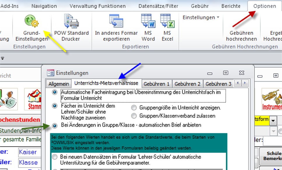 Automatischen Brief ausschalten 